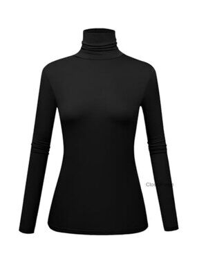 Slim Fitted Turtleneck Long Sleeve Base Layer Top